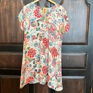 Johnny Was Size Medium Silk Floral Dress
